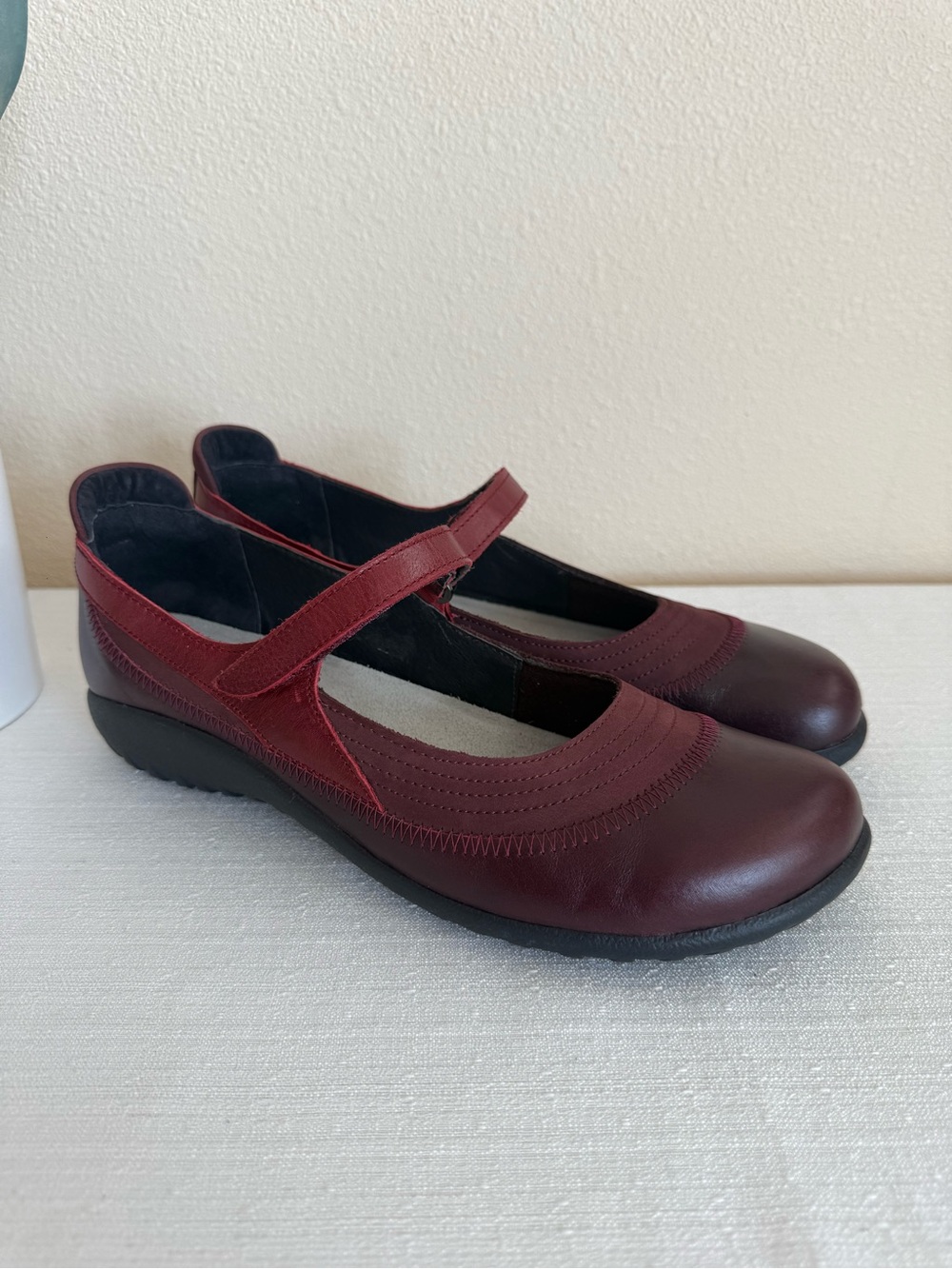 NAOT Women’s Mary Jane Comfort Flats - Burgundy